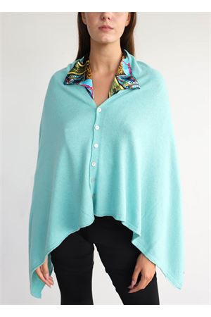 Mantella donna misto cachemire verde Aram Capri | PONCHOBOTTONIVERDE